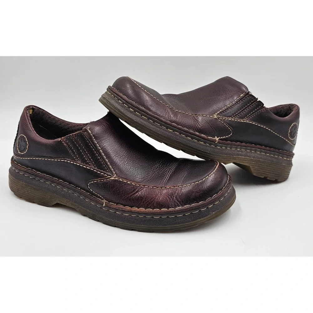 Dr. Martens Neil Brown Leather Slip On Loafers Mens 8 Womens 9 Moc Toe